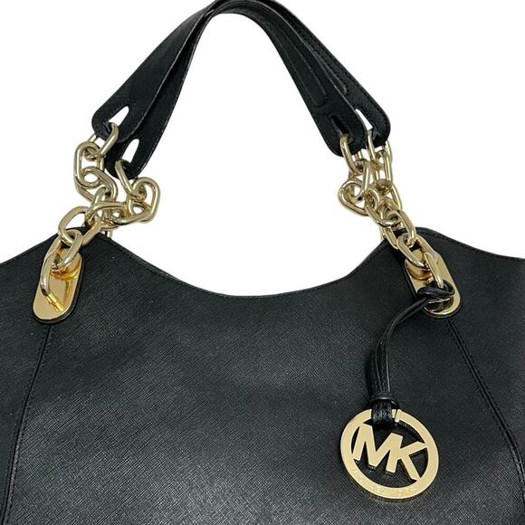 MICHAEL Michael Kors Lilly Tote Black Leather Shoulder Bag - Picture 10 of 15